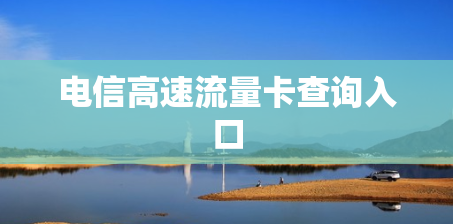 电信高速流量卡查询入口