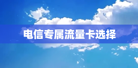电信专属流量卡选择