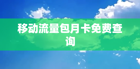 移动流量包月卡免费查询