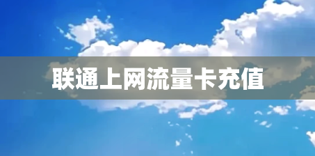 联通上网流量卡充值