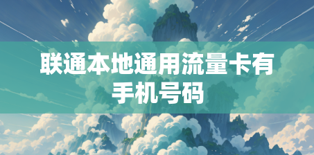 联通本地通用流量卡有手机号码