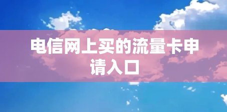 电信网上买的流量卡申请入口