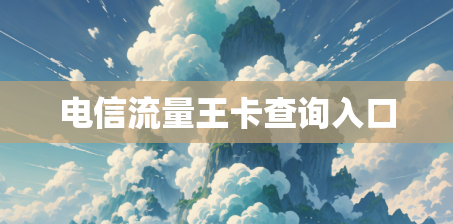 电信流量王卡查询入口