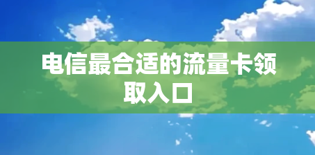 电信最合适的流量卡领取入口
