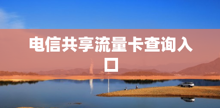 电信共享流量卡查询入口