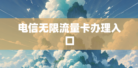 电信无限流量卡办理入口