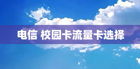 电信 校园卡流量卡选择