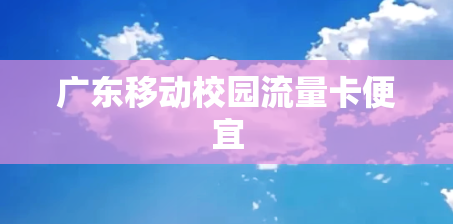 广东移动校园流量卡便宜