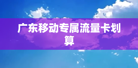广东移动专属流量卡划算