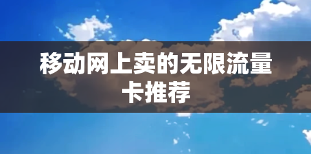 移动网上卖的无限流量卡推荐