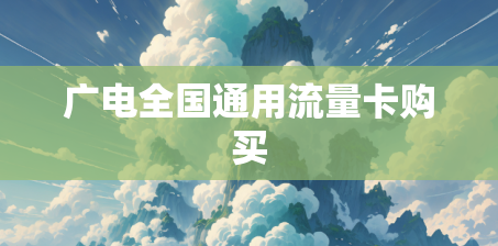 广电全国通用流量卡购买