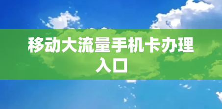移动大流量手机卡办理入口