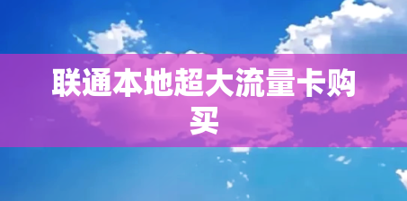 联通本地超大流量卡购买