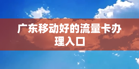 广东移动好的流量卡办理入口