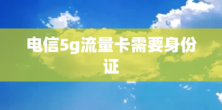 电信5g流量卡需要身份证
