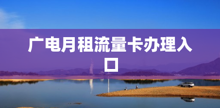 广电月租流量卡办理入口