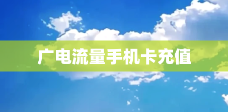 广电流量手机卡充值