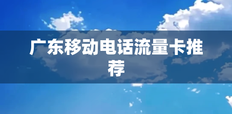 广东移动电话流量卡推荐