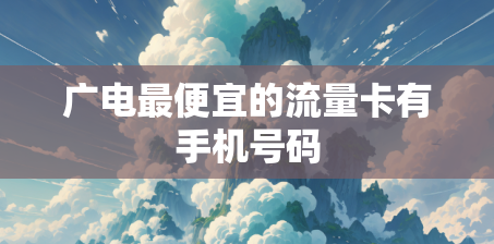 广电最便宜的流量卡有手机号码