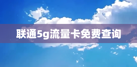 联通5g流量卡免费查询