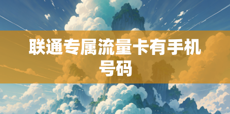 联通专属流量卡有手机号码