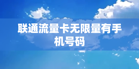 联通流量卡无限量有手机号码