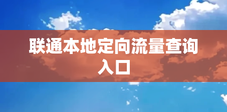 联通本地定向流量查询入口