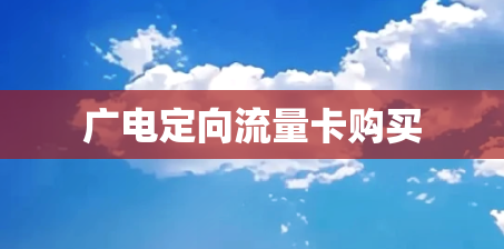 广电定向流量卡购买