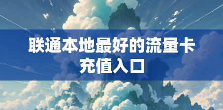 联通本地最好的流量卡充值入口