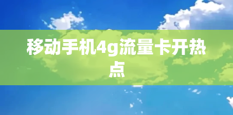移动手机4g流量卡开热点