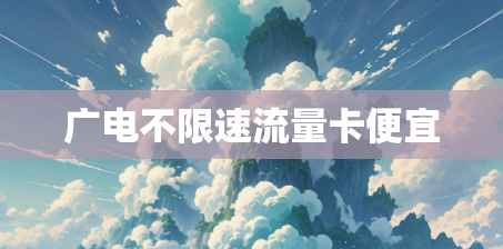 广电不限速流量卡便宜