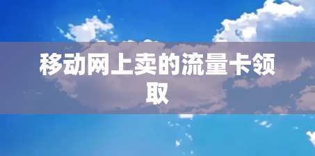 移动网上卖的流量卡领取