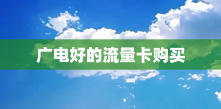 广电好的流量卡购买