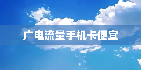 广电流量手机卡便宜