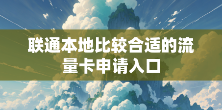 联通本地比较合适的流量卡申请入口