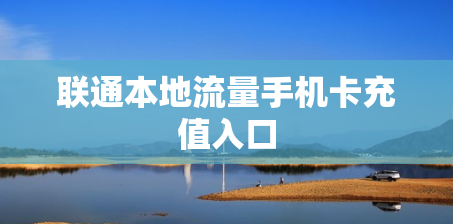 联通本地流量手机卡充值入口