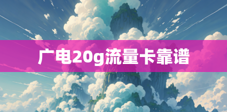 广电20g流量卡靠谱