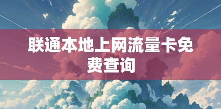 联通本地上网流量卡免费查询