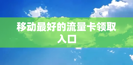 移动最好的流量卡领取入口