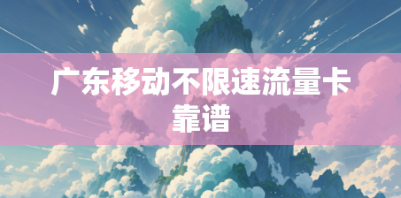 广东移动不限速流量卡靠谱