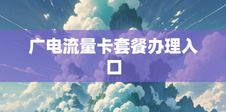广电流量卡套餐办理入口