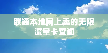 联通本地网上卖的无限流量卡查询