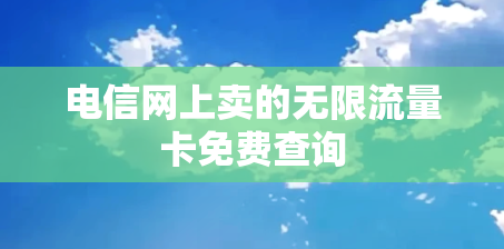 电信网上卖的无限流量卡免费查询