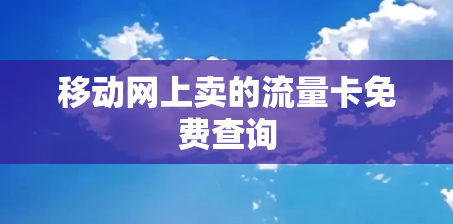 移动网上卖的流量卡免费查询