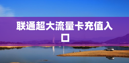 联通超大流量卡充值入口