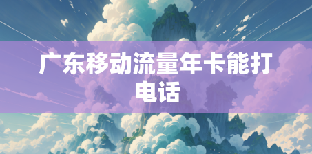 广东移动流量年卡能打电话
