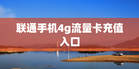 联通手机4g流量卡充值入口