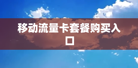 移动流量卡套餐购买入口