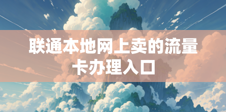 联通本地网上卖的流量卡办理入口