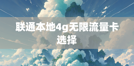 联通本地4g无限流量卡选择